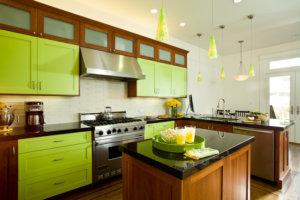 Green accent cabinets. How brave are you?