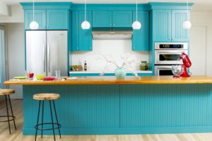 Blue Kitchen Custom Sherwin Williams color.