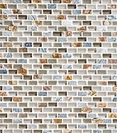 a mosaic glass tile wall with neutral colors
